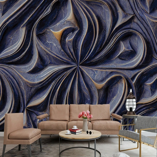 3D Purple Creative Flower Marble Wallpaper Wall Mural Home Decor