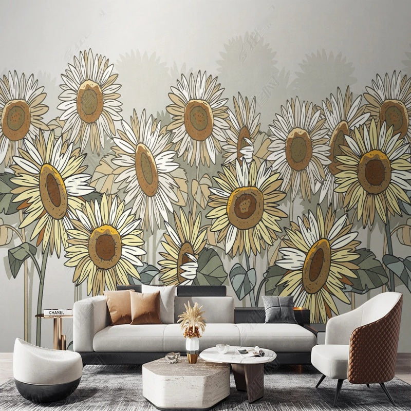 Sunflowers Wallpaper Wall Mural Wall Covering