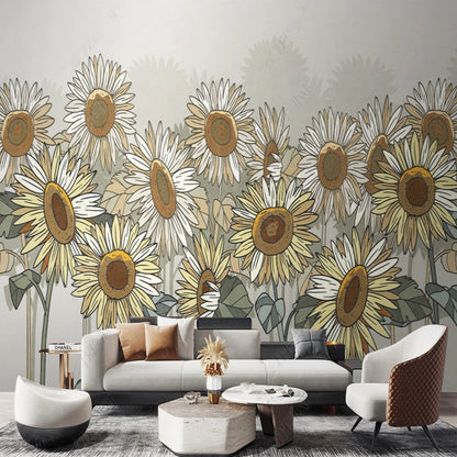 Sunflowers Wallpaper Wall Mural Wall Covering