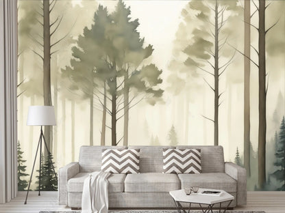 Abstract Tree Forest Wallpaper Wall Mural Home Decor